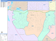 Highlands Ranch  Wall Map Color Cast Style